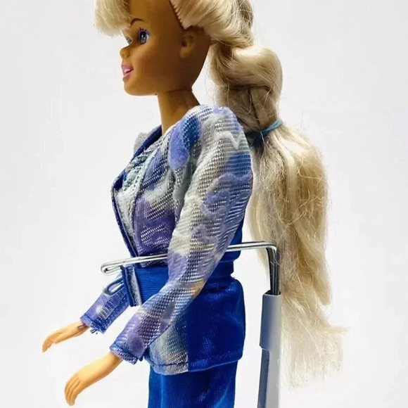 1992 TOY ISLAND Let's Talk Doll 3 Piece Suit 12" Tall Blond Hair Blue Eyes Used - Picture 3 of 12